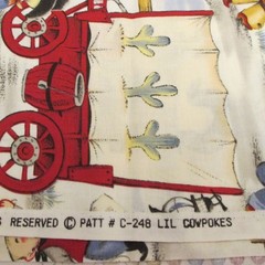 VTG LIL COWPOKES Cotton Quilting Fabric Michael Miller Cowboys ADORABLE BTY x 44