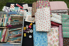 Fabric Scraps 4 oz. Bias Tape Buttons Junk Journals Sewing Vintage – Many Colors