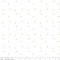 Riley Blake SPARKLER BASICS 650S White Silver Gold Metallic Quilt Fabric