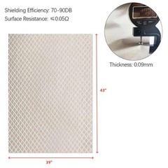 Faraday Fabric 39″x43″ – Silver Copper Nickel Cloth for EMF Blocking and Safety