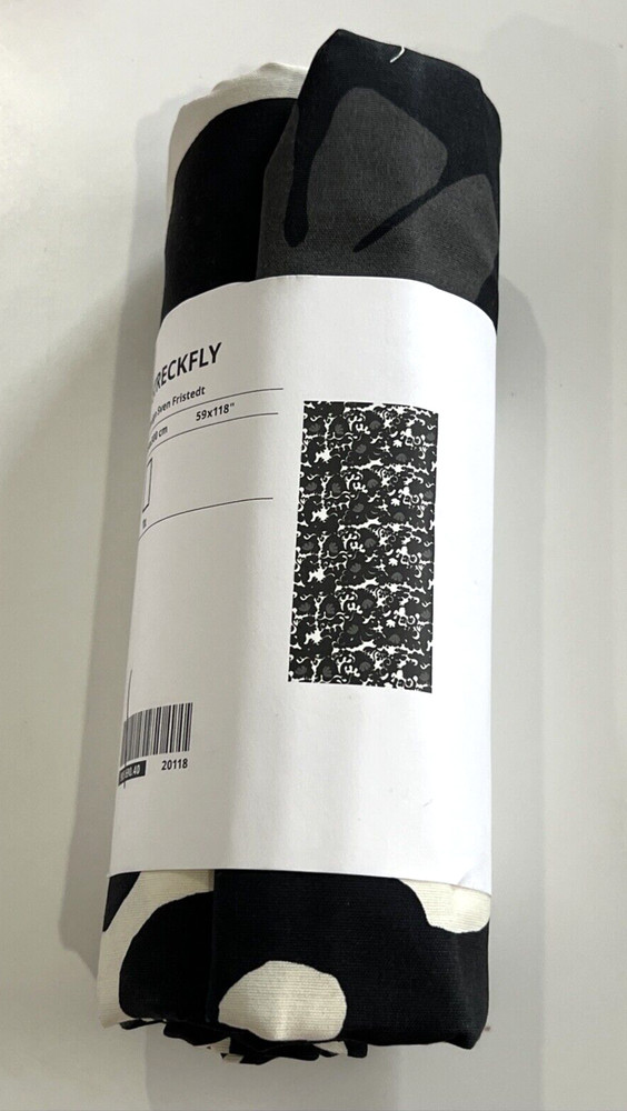 Ikea STRECKFLY Pre-cut Fabric Textile 59×118″ Black/White for Cushions, Curtains