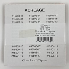 Moda Acreage by Shannon Gillman Orr 5″ x 5″ Pre-Cut Charm Pack, 100% Cotton