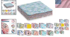 Pre-Cut 5″x5″ Multi-Color Floral Fabric Squares for Creative Quilting Projects