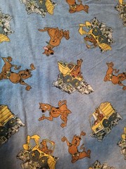 Scooby-Doo Scooby Snacks Construction Equipment Print Fabric Vintage 2004