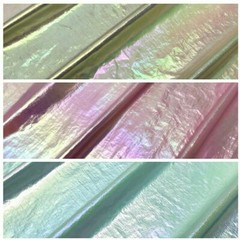 Pearlized Fabric Gradient Color Shiny Rainbow Crinkle DIY for Puffer Dress Craft