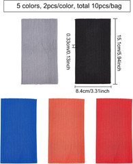10Pcs 5 Colors Knit Cuff Sleeve Ribbing Cuff Material, 5.9X3.3Inch Tubular Rib C