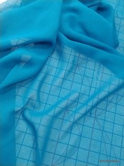 Vintage Teal Open Weave Mock Linen Fabric Heavy Acrylic Polyester Moss Crepe 6Yd
