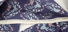 ^Camelot Design Studio Meadow 1 yd 37″ x 44″ Deer head antlers flowers blue