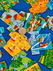 Hawaiian Surfer Shirts Textile Arts & Film Fabric Tropical 2 2/3 yds x 44