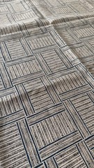 Brook Perdigon Caravan Hand-Blocked Linen Fabric in Indigo Blue, 3 Yds, New