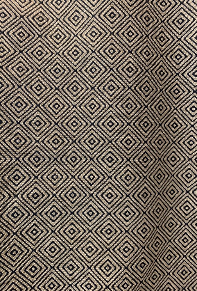 Upholstery Weight Fabric 3.5 Continuous Yards 58” Wide Diamond Pattern Black Tan