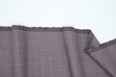 Reda 100% worsted wool Jacketing fabric 2.2 mts houndstooth burgundy color