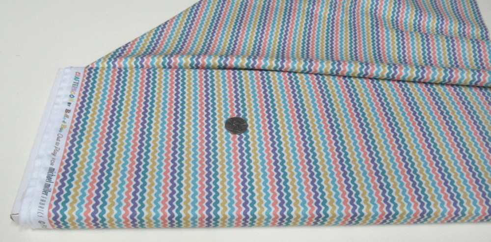 Michael Miller quilt-craft fabric COLORFUL RIC-RAC 2 yds (ddc-12789) Crafternoon