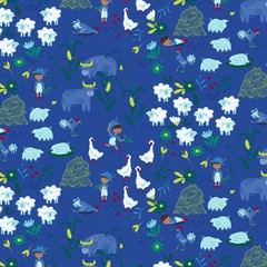 1/2 Yard Fabric – Little Boy Blue | Main Royal Blue by Meags & Me for Clothworks