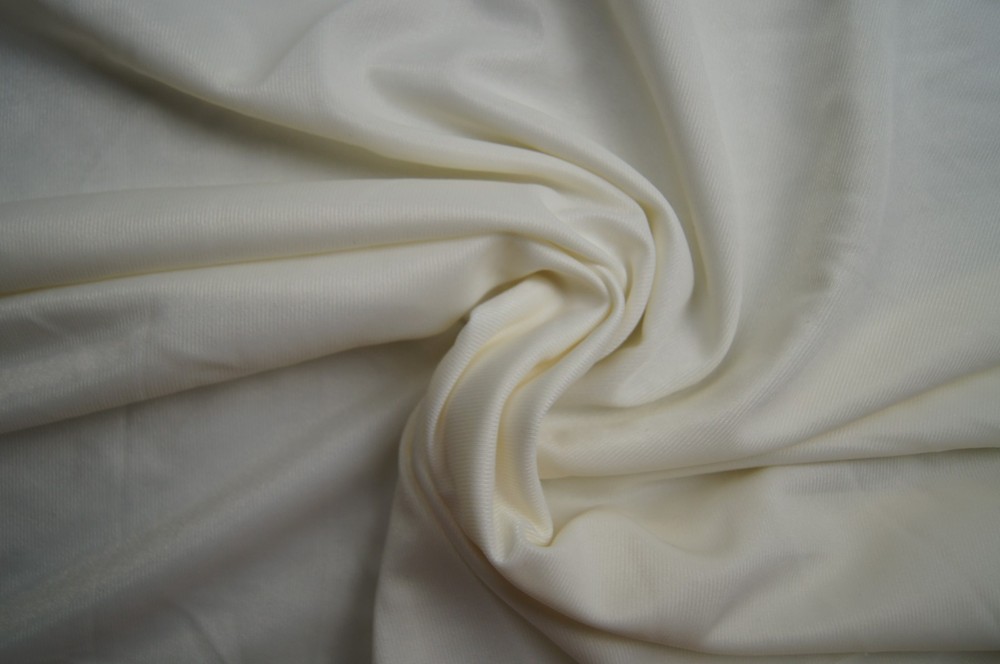 2+ Yards Solid Ivory White Thin Silky Polyester Blend Fabric 102″ X 50″