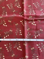 Vintage Fabric By Lori Gardner 1.5 yd x 44” Burgundy Red Leaf Print 1997
