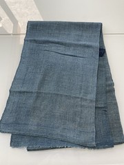 Antique Japanese BORO Light Indigo Kaya Mosquito Net Cotton Asagi Blue 82”