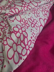 Pink Floral Jersey Knit Fabric Bundle | Retro Flower Print & Solid Pink Apparel