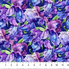 Northcott Infatuation – Packed Iris – DP28614-86 – Dark Purple -By the Half Yard