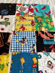 Lot of 40 “I SPY” Quilt Squares 5″x5″ 100% Cotton, Rotary Cut, No Two Are Alike