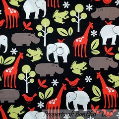 BonEful Fabric FQ Cotton Quilt Baby Animal Hippo Frog Giraffe Jungle Safari Bird
