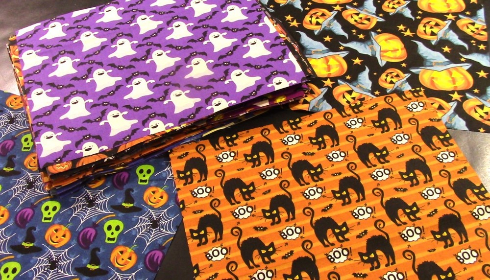 65 Piece 10×8 Scrap Pack – Halloween – No Duplicates – 100% Cotton 5558