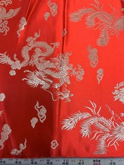 Arisa RED Gold Dragon Brocade Chinese Satin Fabric for Cheongsam/Qipao, Apparel