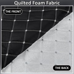 Quilted Foam Faux Leather Fabric 2.1 Yards, 61″ Diamonds Pattern for Upholstery