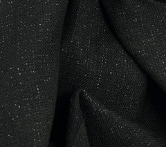 Black linen With Silver Sprinkle fabric 56” Width Sold By The Yard