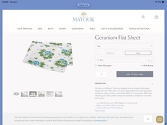 $158 Matouk Italy New 500TC Cotton Percale 120” Geranium By YARD Fabric Blue