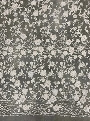 Nina IVORY Polyester 3D Floral Embroidery on Mesh Lace Fabric by the Yard – 100
