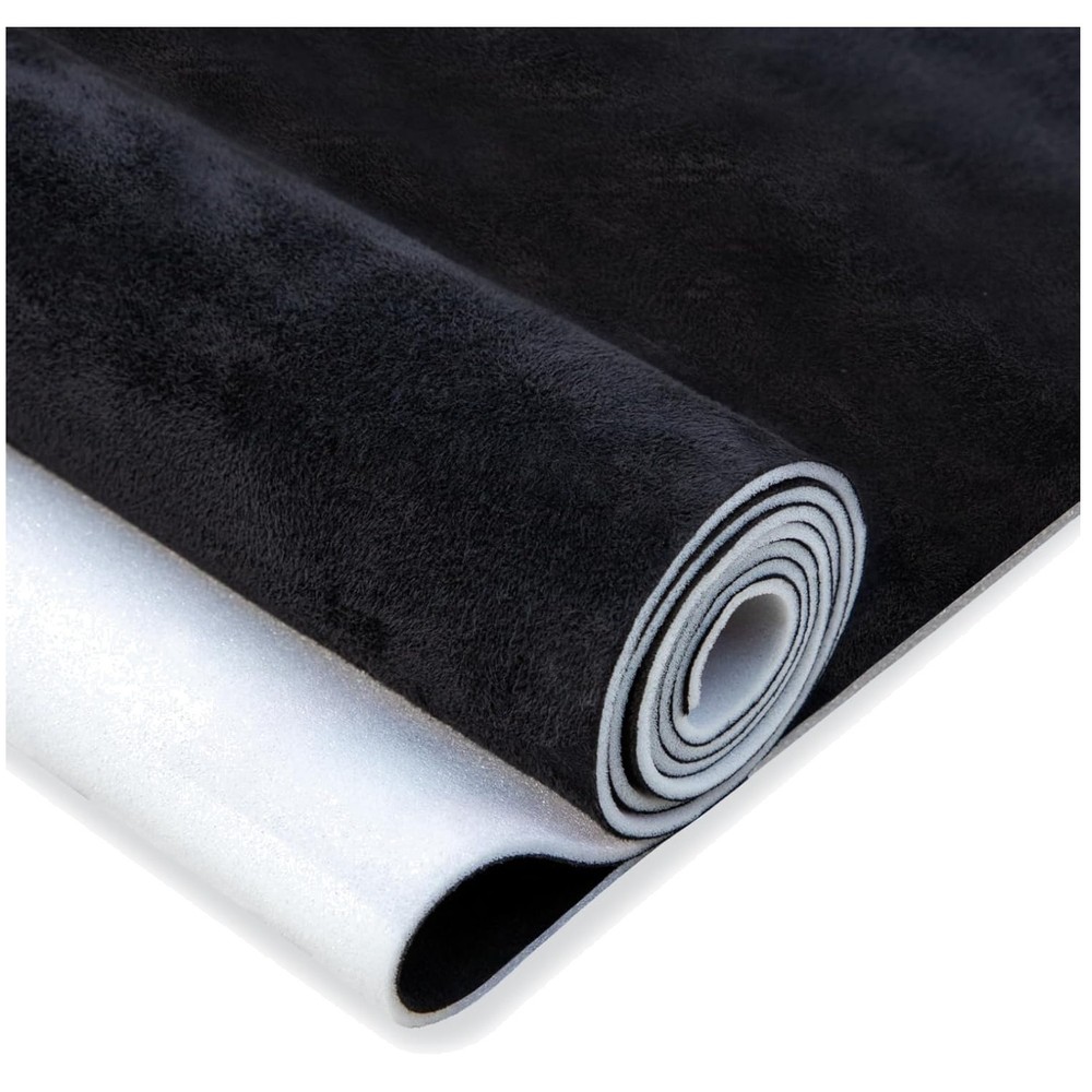 Luxury Black Suede Headliner Material – 54×60 – Foam Backing
