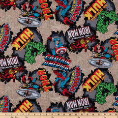 Avengers Marvel Comic Burst Cotton Calico Fabric