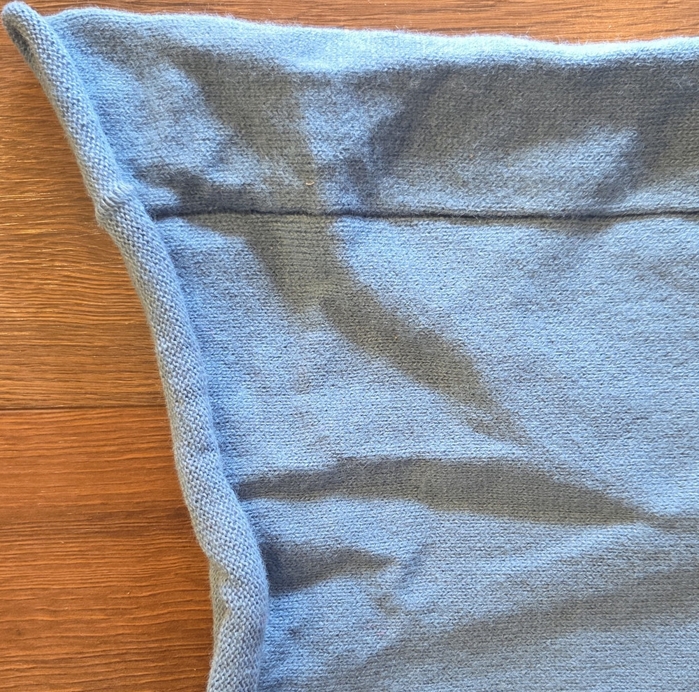 Vintage 40″x50″ Diameter Blue Solid Rectangular Knit Fabric Tube