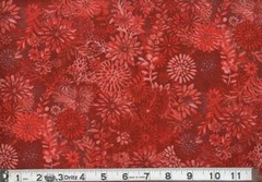 BTY TC Studio FLORAL FOREST Red Print 100% Cotton Quilt Fabric by Yard