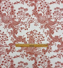 BALLARD DESIGNS SUNBRELLA PAGODA PEONY CHINOISERIE FABRIC 2.75 YARDS 54″W