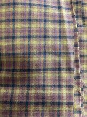 11 + Total Yards Of Vintage Cotton Homespun Plaid Fabric Fall Colors