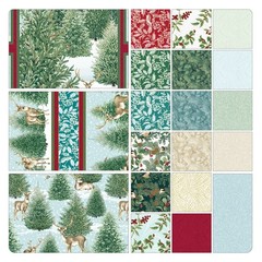 BENARTEX – A Winter’s Day by Jackie Robinson – Metallic – Holly & Waves – Aqua