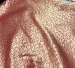 Silk Jacquard Brocade Fabric: Goldfish Beige Leaf Design – 54″ Wide