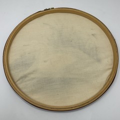 Vtg Set of 3 Hoop Fabric Wall Art Mallard Duck Decor Ruffled Lace Round Cabin