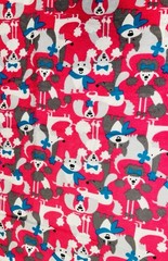 JO ANN PINK DOG FLANNEL FABRIC POODLE CUTE BREEDS SCARF BOW SOFT COTTON 1 Y X 44