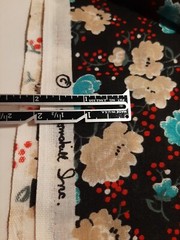 1.5 YDS Vintage Poly Fabric by Loomskill Inc BLUE BEIGE BLACK RED FLORAL Print