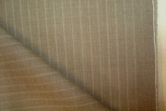4.44 yds WOOL Fabric Luxury Super 100s Suiting 9 oz Camel Taupe stripe 160″ BTP