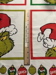 RK How the Grinch Stole Christmas 6 block 100% cotton fabric panel aprox 24 x 44