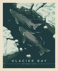 Glacier Bay Quilt Panel Legends of National Parks Digitally Printed 36×43