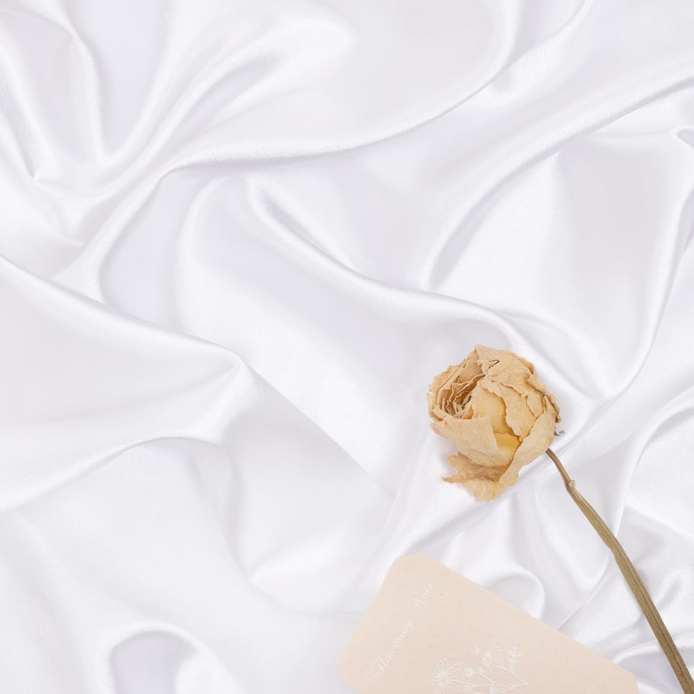Charmeuse White Satin Fabric 6 Yards 60″ Wide Silky Charmeuse Satin Fabric by th