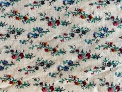 VINTAGE TINY FLORAL~Concord Fabric~SPRIGS~Single Cut Almost 2 YDS~Cream Red Blue