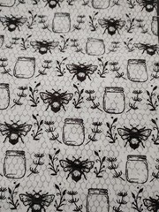 NEW! 5-1 Yd Cuts Farmhouse Cotton Quilting Fabrics Charcoal Gray/White