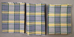 Vintage Waverly VALLEY PLAID LAKE Fabric Blue Yellow Cottagecore Preppy Classic