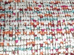 Multicolor Boucle Woven Fabric 1 Large piece 69″ x 56″ Orange Pink Teal Ivory